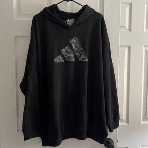 NWT Adidas Logo Hoodie with Grey Cheetah Print